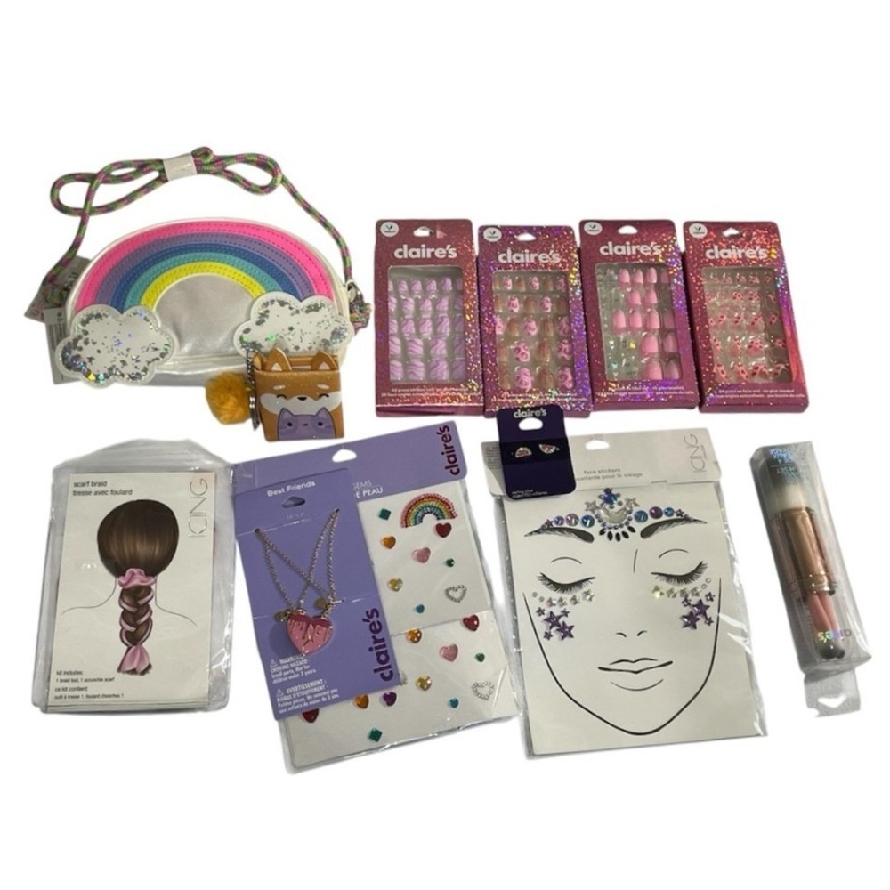NWT Lot Claire's Hair, Nail, Earring, & Handbag Bundle